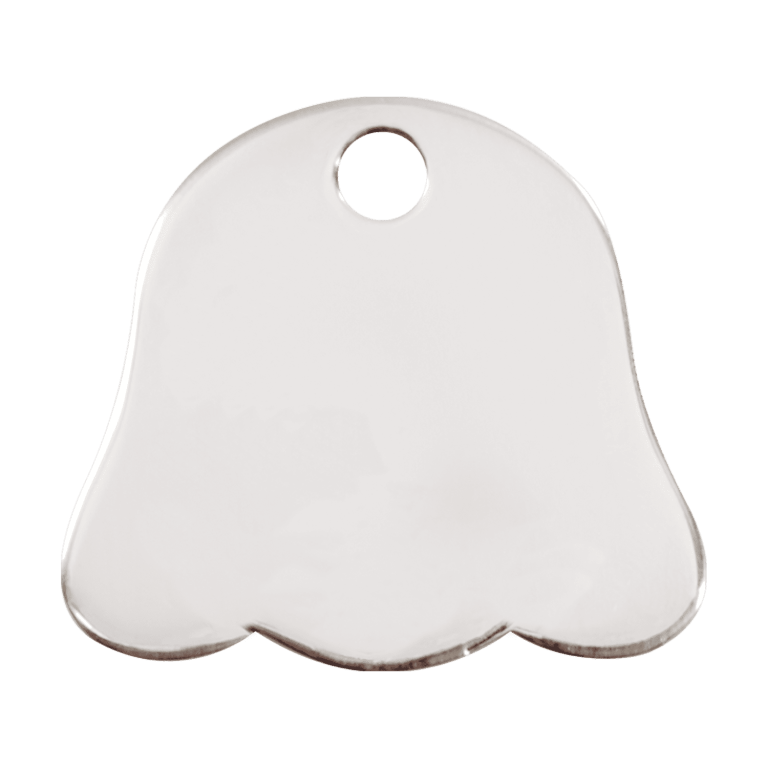 Vue arrière - Médaille personnalisée Red Dingo pour chien ou chat - Plat acier inoxydable - Tête de chien - Size S