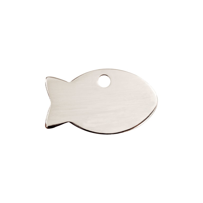 Vue arrière - Médaille personnalisée Red Dingo pour chien/chat - Motif poisson - Size S