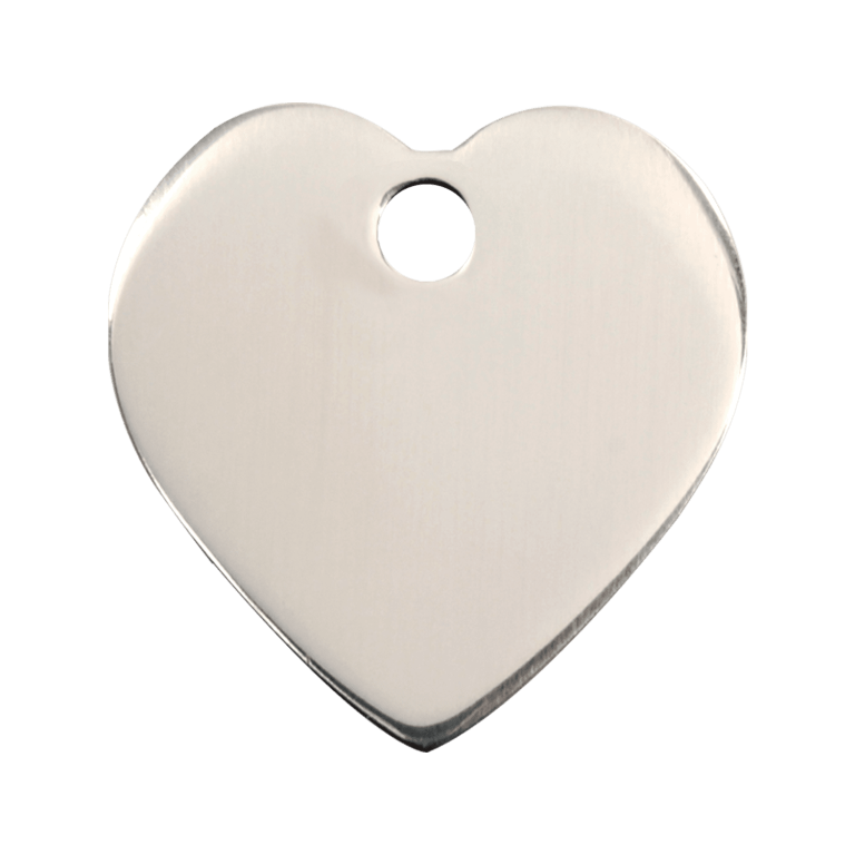 Vue arrière - Médaille personnalisable Red Dingo cœur acier inoxydable - Size M - 02-HT-ZZ-ME