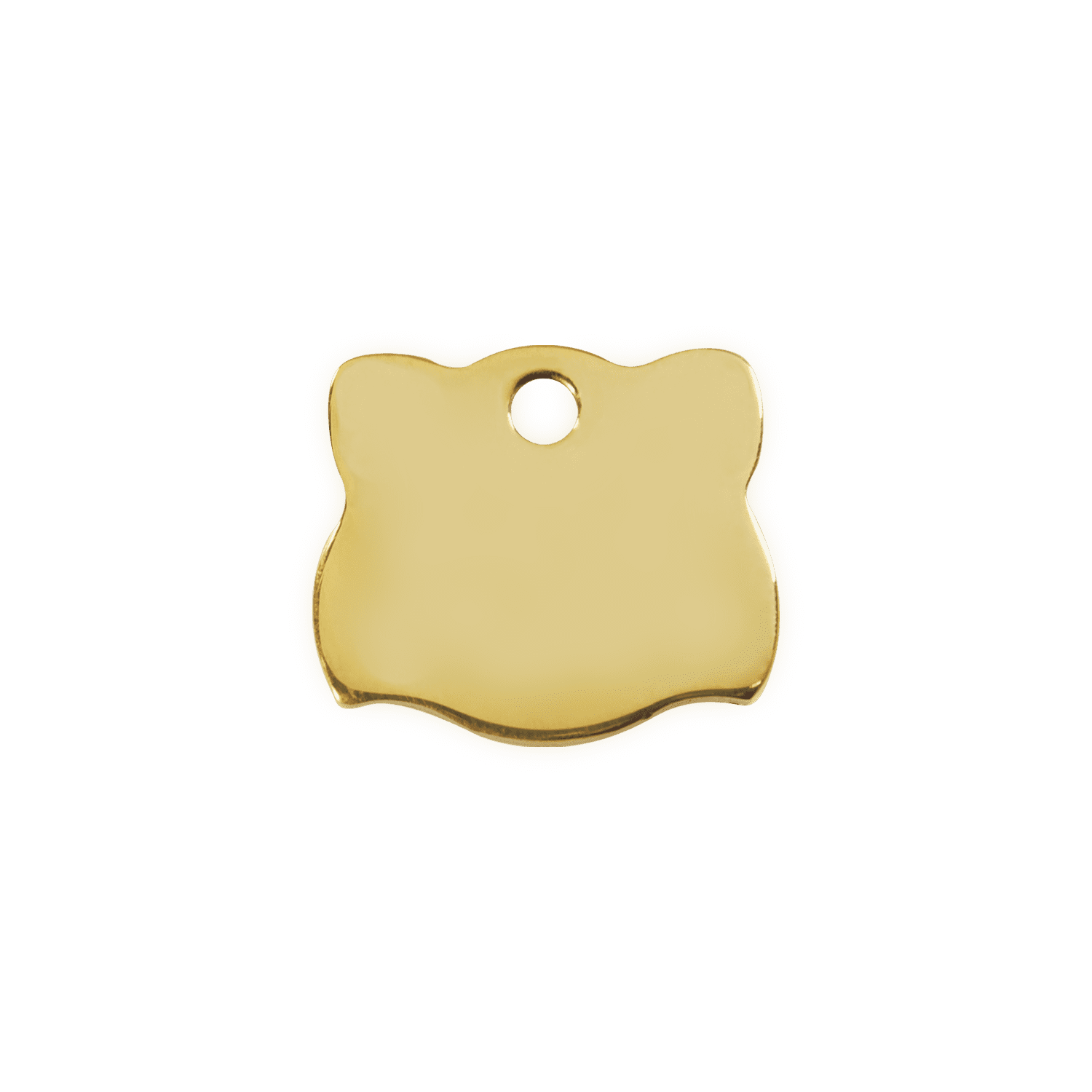 Vue arrière - Médaille personnalisée pour chat Red Dingo Laiton plat - Tête de chat - Size S