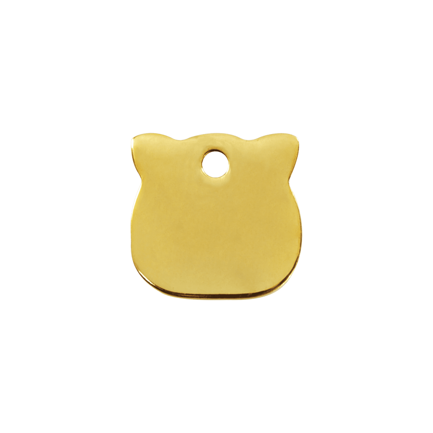 Vue arrière - Médaille personnalisable pour chat Red Dingo Laiton plat tête de chat - Size S - 03-CH-ZZ-SM