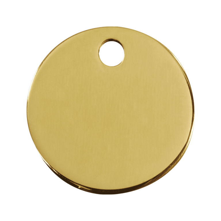 Vue arrière - Médaille personnalisée Red Dingo Laiton plat Cercle S pour chien/chat - 03-CL-ZZ-SM