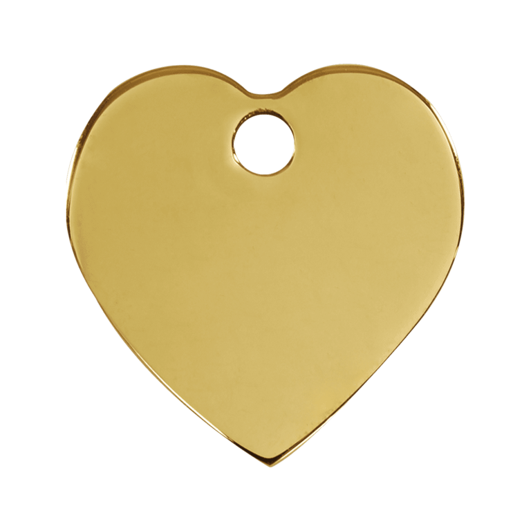 Vue arrière - Médaille personnalisable pour chien Red Dingo cœur laiton plat - Size M - Réf : 03-HT-ZZ-ME