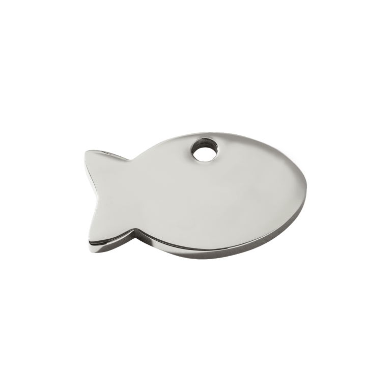 Vue arrière - Médaille personnalisée Red Dingo Swarovski Poisson S - Gravure incluse
