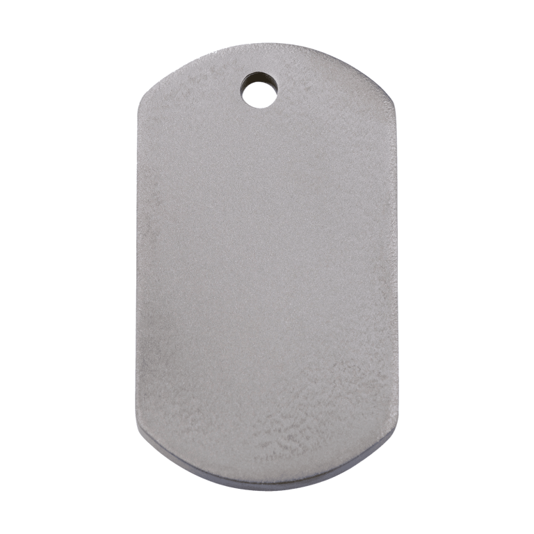Vue arrière - Médaille personnalisée pour chien Red Dingo Titane plat Rectangle - Size L